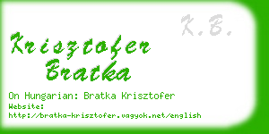 krisztofer bratka business card